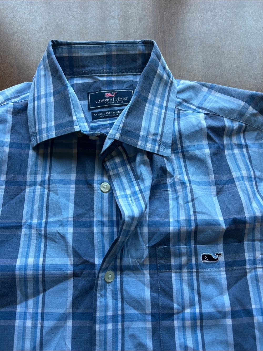 Vineyard Vines Blue Plaid Classic Fit Button-Down Shirt NEW no tags